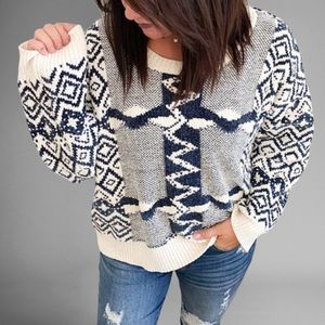 Pol Aztec oversized sweater